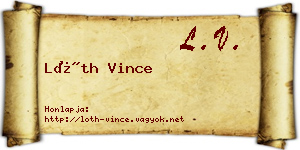 Lóth Vince névjegykártya